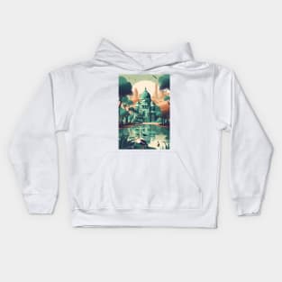 Mosque near the lake Kids Hoodie